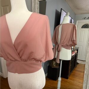 Elegant Pink Wrap Top